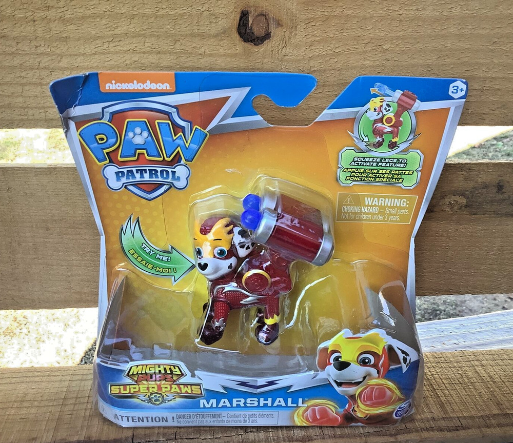 Paw Patrol Mighty Pups Super Paws Marshall Figure New Spin Master Toy